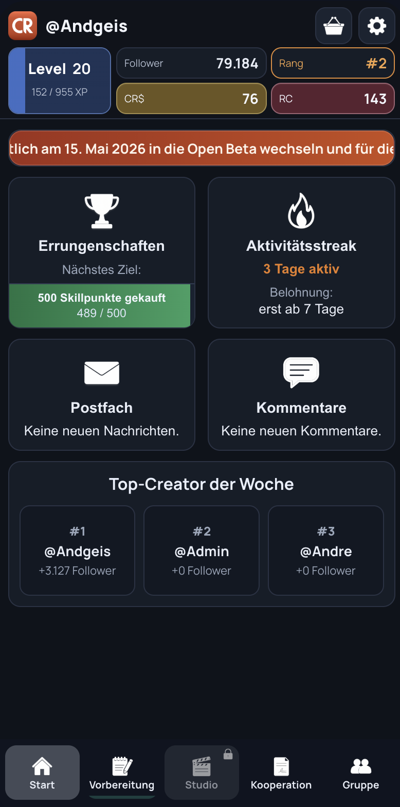 CreatorRise Vorschau 2